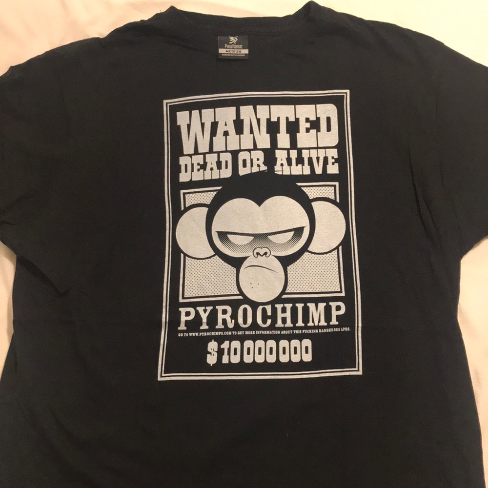Pyromaniac Skate Clothing Wanted Pyrochimp Tshirt NEW